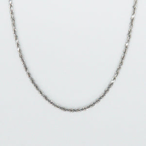 14k Solid White Gold 2.5mm Heavy Rope Chain