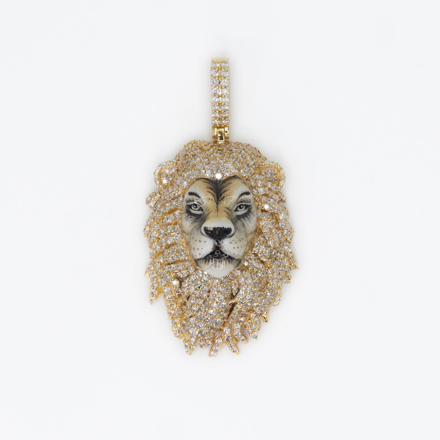 10k Solid Gold VS1 Diamond Lion Pendant