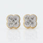 14k Solid Gold VS Diamond 8mm Clover Earrings
