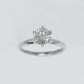 14k Solid White Gold Solitaire Diamond Traditional Engagement Ring