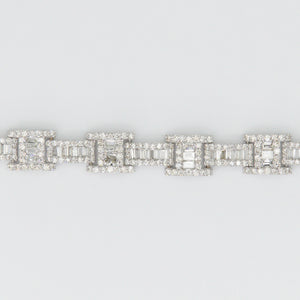 Solid Gold VS1 Baguette Diamond H-Link Bracelet