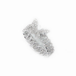 10k Solid White Gold VS Diamond Butterfly Cuban Ring
