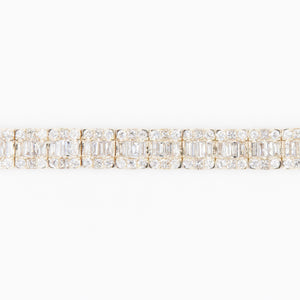14k Solid Gold VVS/VS1 Baguette Diamond Chandelier Tennis Bracelet