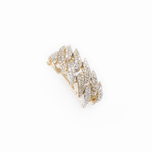 Solid Gold Diamond Thorn Cuban Ring