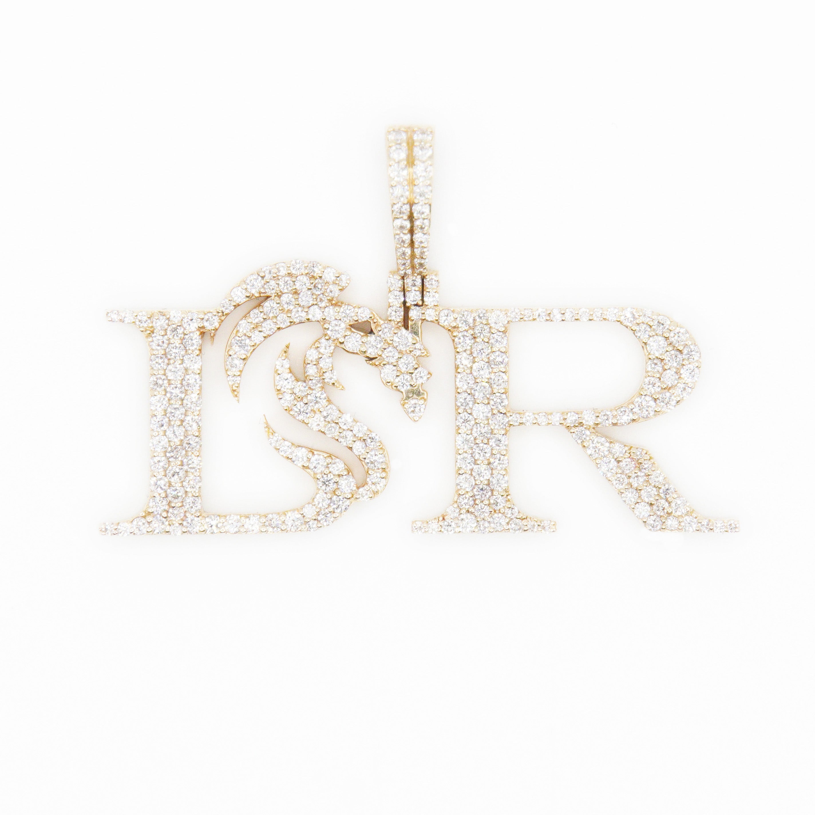 14k Solid Gold Diamond Rush Logo Pendant