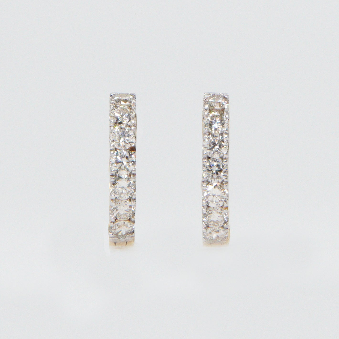 14k Solid Gold VS1 Diamond Small Hoop Earrings