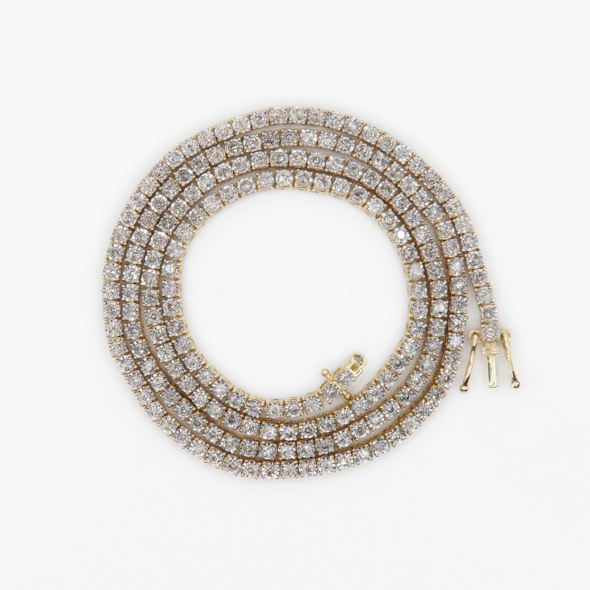 10k Solid Gold 3mm Diamond Tennis Chain