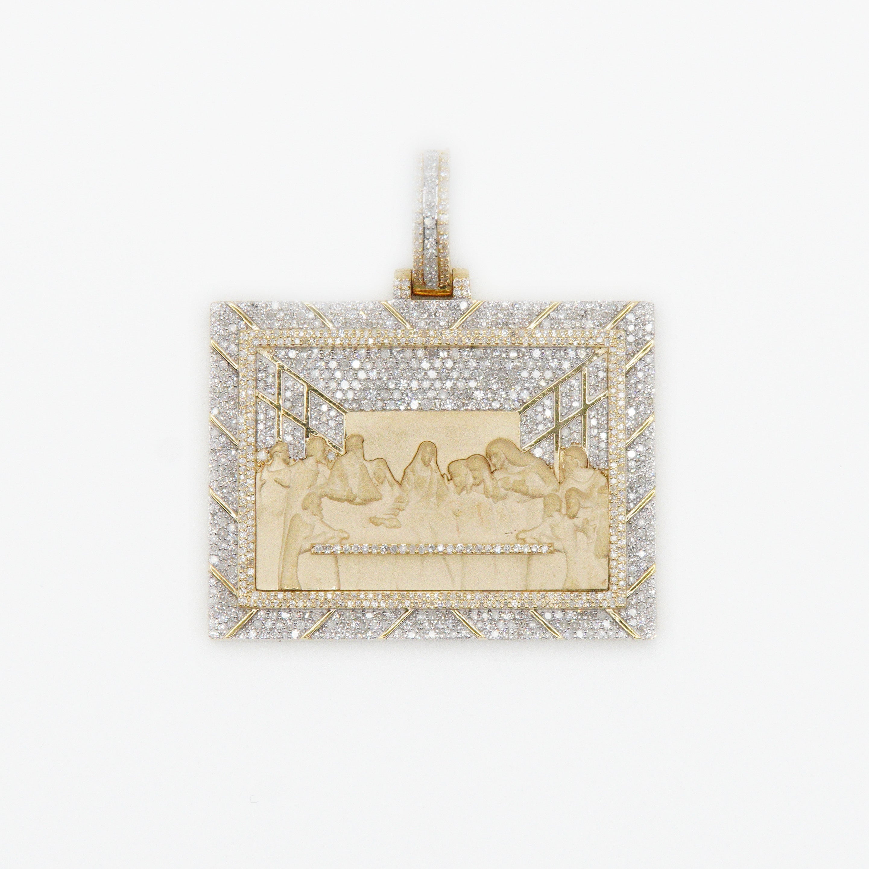 10k Solid Gold Diamond Last Supper Pendant 60219