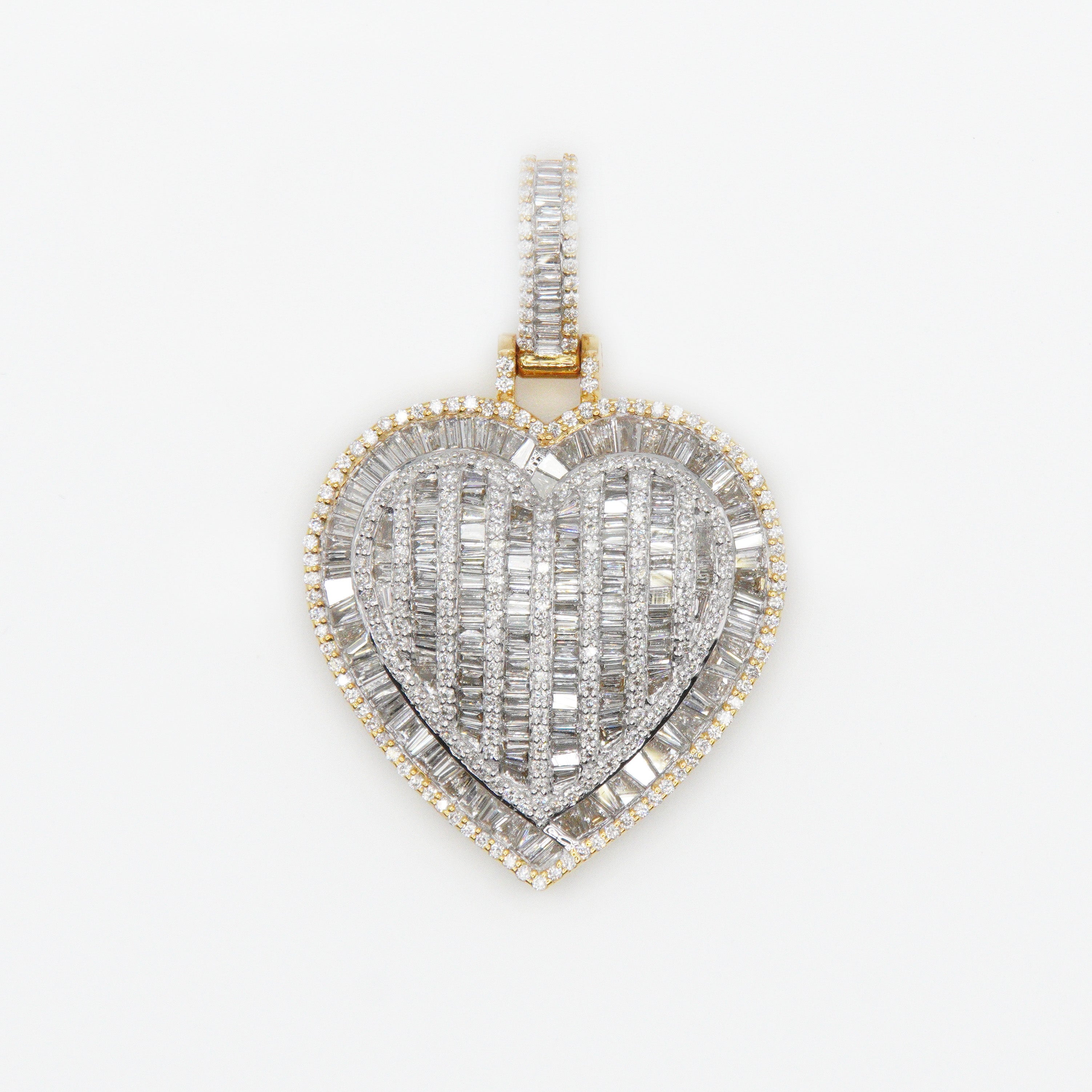 10K Solid store Gold Diamond Heart Pendant