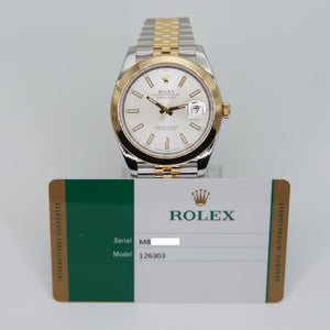 Rolex Datejust 41mm 126303 - 18k Gold & Stainless Steel - White Dial