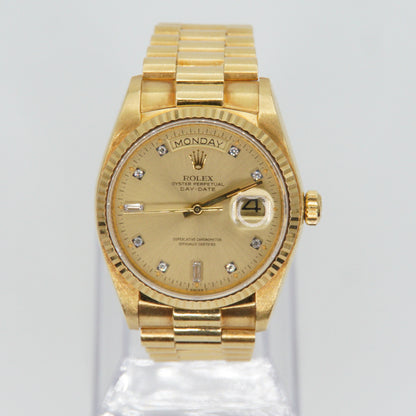 Rolex 36mm Day Date Presidential 18038- 18k Yellow Gold - Diamond Dial