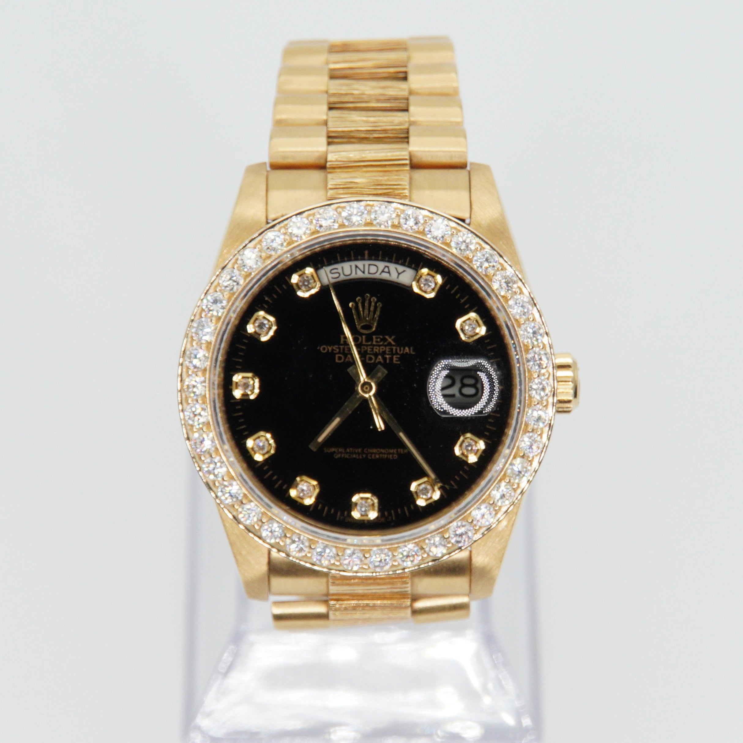 Rolex Day Date 36mm Presidential 18038- 18k Yellow Gold Diamond Bezel Dial 40039