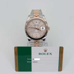 Rolex Datejust 41mm 126331 - 18k Rose Gold & Stainless Steel - Rose Sunburst Dial