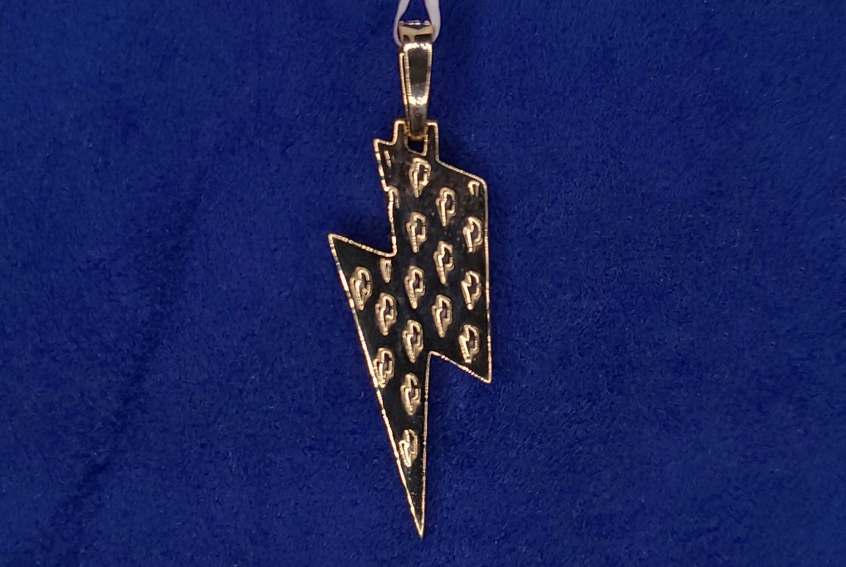 10k Solid Gold VS Diamond Lightning Bolt Pendant Diamond Rush Jewelry