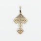 10k Solid Gold Diamond 3D Edge Cross - Cage Back - 60196