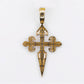 10k Yellow Gold Diamond Fleur-de-Lis Cross Pendant - 60561