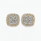 14k Solid Gold 11mm VS1 Diamond XL Square Earrings - 50170