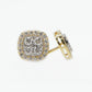 14k Solid Gold 11mm VS1 Diamond XL Square Earrings - 50170