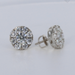 14k Solid Gold 12mm Lab Diamond Cluster Earrings - 50327