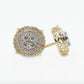 14k Solid Gold 12mm VS1 Diamond XL 3D Cake Earrings - 50173