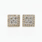 14k Solid Gold 12mm VS1 Diamond 3D Square Earrings - 50176