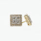 14k Solid Gold 12mm VS1 Diamond 3D Square Earrings - 50176