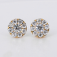 14k Solid Gold 12mm Lab Diamond Cluster Earrings - 50327