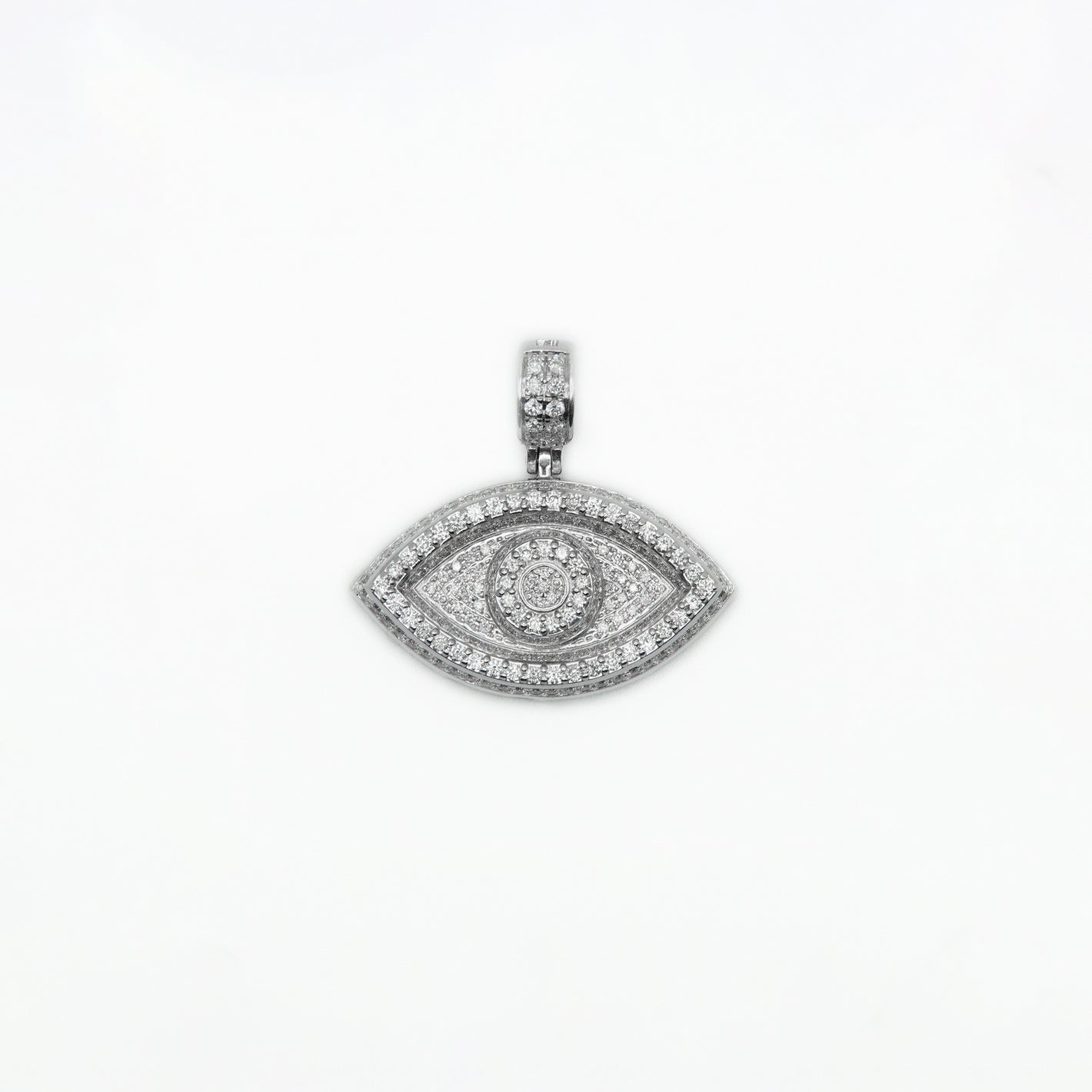 14k Solid Gold Diamond 3D Evil Eye Pendant - 60248