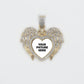 10k Solid Gold Diamond Angel Heart Wings Picture Pendant - 60381