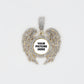 10k Solid Gold Diamond Angel Circle Wings Picture Pendant - 60384