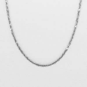 14k Solid White Gold 2.5mm Heavy Rope Chain - 10037