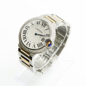 Cartier 36mm White Dial - Diamond Bezel - 40044