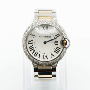 Cartier 36mm White Dial - Diamond Bezel - 40044