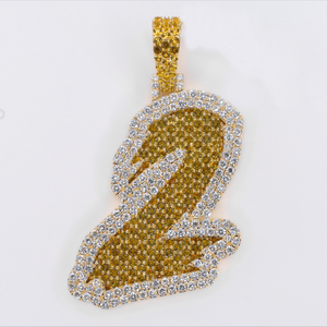 10k Gold Lab Diamond Custom 2 Pendant - 60648