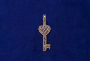 Solid 14k Gold & Diamond Heart Key Set