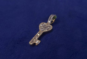 Solid 14k Gold & Diamond Heart Key Set