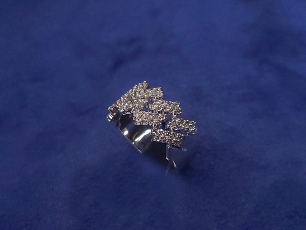 10k Solid White Gold VS Diamond Edge Cuban Ring
