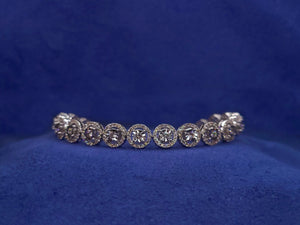 14k Solid White Gold Diamond 8.5mm Tennis Bracelet