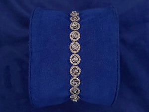 14k Solid White Gold Diamond 8.5mm Tennis Bracelet
