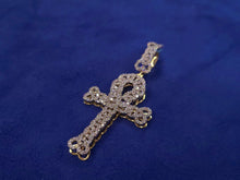 Load image into Gallery viewer, 10k Solid Gold VS Diamond Cuban-Link Ankh Pendant