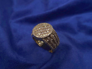 10k Solid Gold VS Diamond Baguette Circle Ring