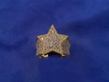 Load image into Gallery viewer, 10k Solid Gold Brick-Cut Baguette VS Diamond Star Ring
