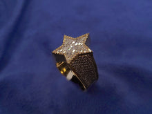 Load image into Gallery viewer, 10k Solid Gold Brick-Cut Baguette VS Diamond Star Ring