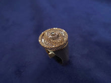 Load image into Gallery viewer, 10k Solid Gold Brick-Cut Baguette VS Diamond Evil Eye Ring