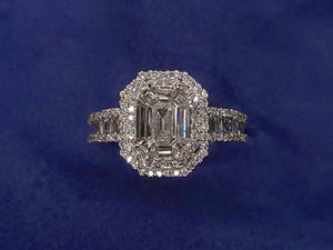 14k Solid Gold VS Pie-Cut Emerald Diamond Engagement Ring