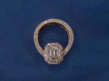 Load image into Gallery viewer, 14k Solid Gold VS Pie-Cut  Emerald Diamond TRANSFORMING Engagement Ring