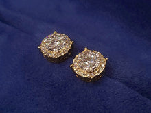 Load image into Gallery viewer, 14k Solid Gold VS1 Diamond 11.5mm Cluster Earrings
