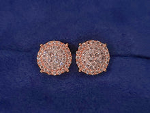 Load image into Gallery viewer, 14k Solid Gold VS1 Diamond 9.5mm Cake Cluster Earrings