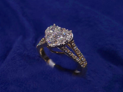 14k Solid Gold VS Diamond Bridal Heart Ring - 30020