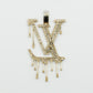 14k Solid Gold VVS/VS1 Diamond Letter "LV" Pendant - 60250